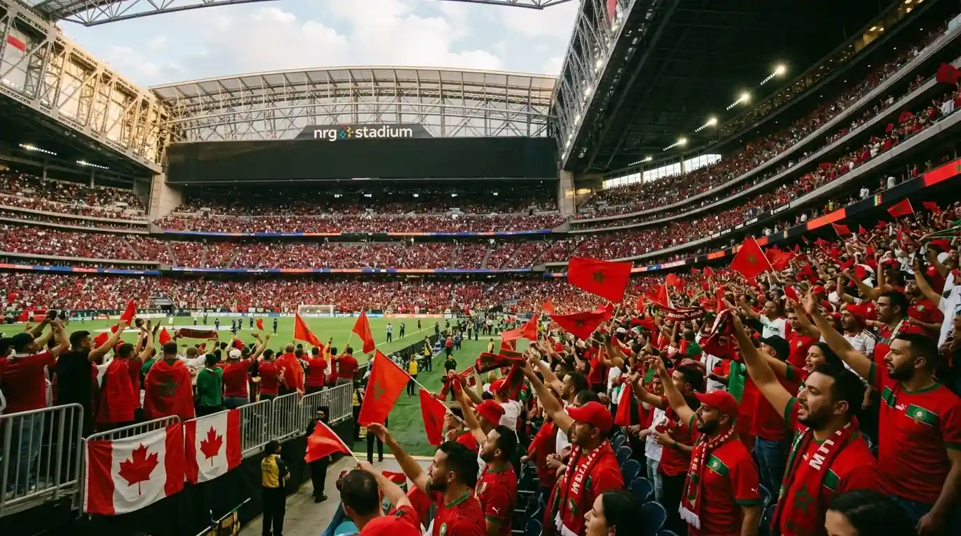 Marokko-Fans am NRG Stadium virum Aachtelsfinal