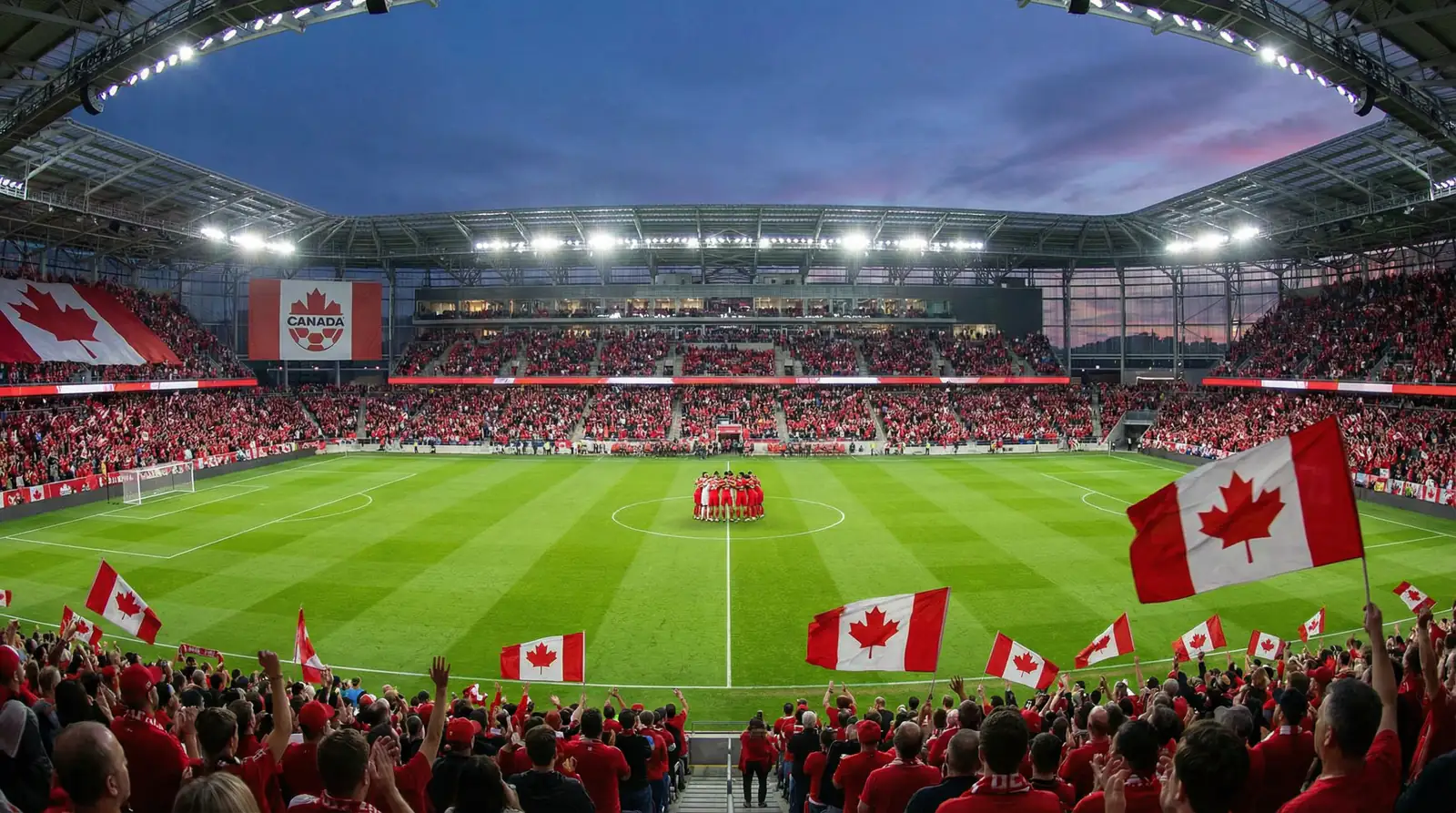 Kanada Nationalekipp bei der WM 2026 - D'Maple Leafs mat Alphonso Davies spillen doheem