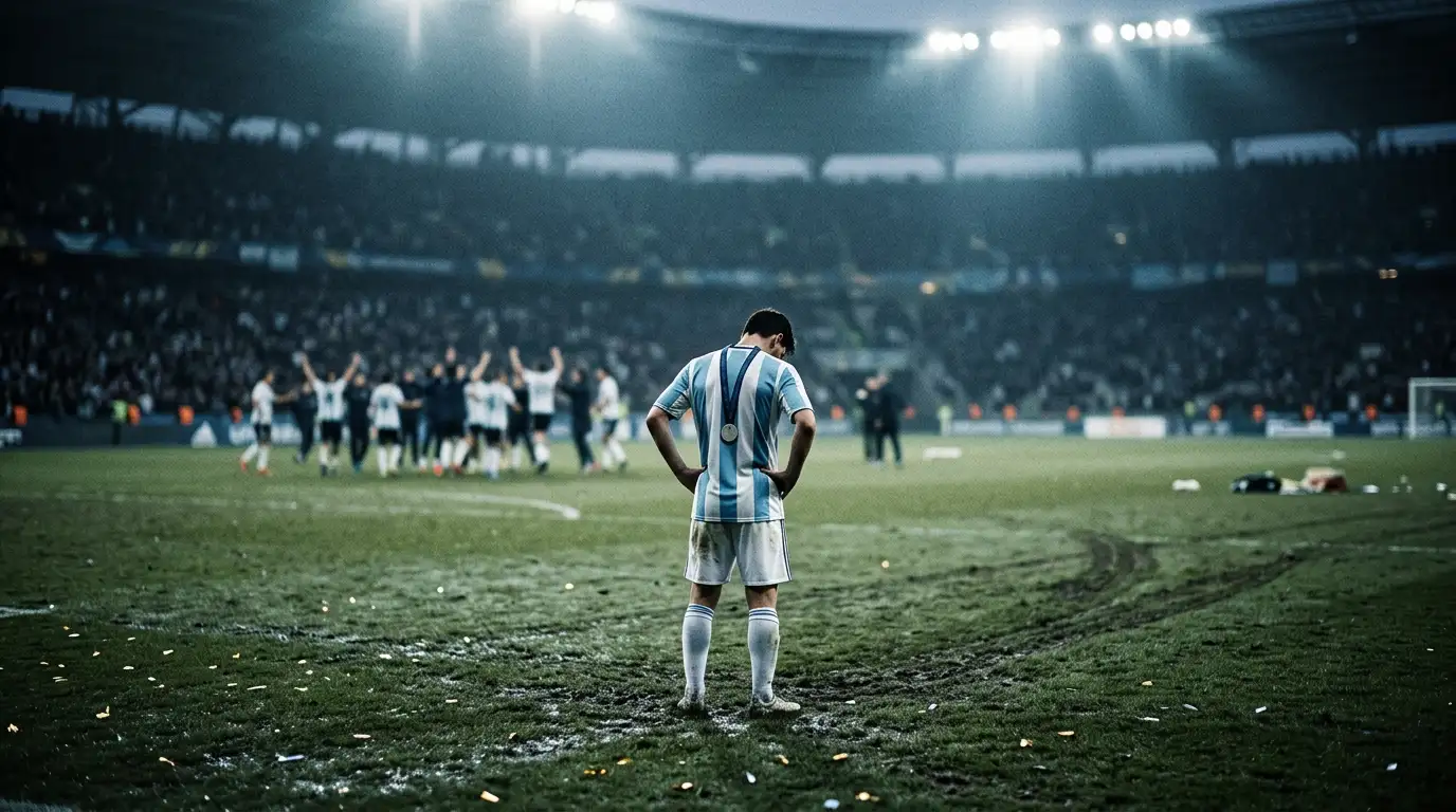 De Lionel Messi no der verluerener WM-Finall 2026 am MetLife Stadium.