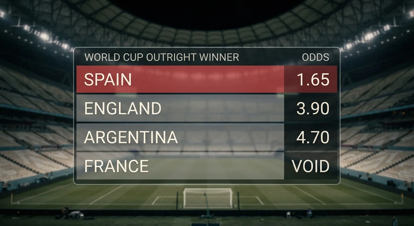 Spanische Spiller mam Pokal-Effekt an der WM-2026-Outright-Buch — Spauenien als kloren Favorit.